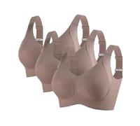 Donne Plus Size Reggiseni per le Donne Reggiseno per Senior Chiusura Anteriore Traspirante Anziani Senza Ferretto Più Vecchio 3PC Sport, W, 4XL