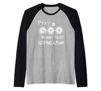 Donne Pregare Aspetta Fiducia Soft Tees Grafica Carina Maglia con Maniche Raglan