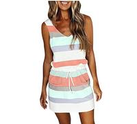 Donne Primavera Abiti per Adolescenti Collo ad alto con Maniche e Bianco stretto Rosa Prom Abiti Ginocchio Lengh Cotone, rosa, S