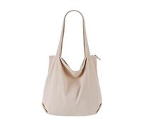 Donne Primavera E Tempo Libero Solido Grande Capacità Impermeabile Versatile Zipper Spalla Vestito Con Tasche Grandi Dimensioni (Bianco, Taglia Unica)