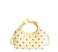 Donne PU Leather Borsa Polka Dot con Papillon e Tracolla Staccabile, giallo, 400.00x250.00x150.00mm/15.75x9.84x5.91inch