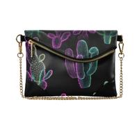Donne PU Polso Borse Frizione Antifurto Borsa Da Sera per Lady Neon Alaskan Cactus Nero bolso de noche para mujer