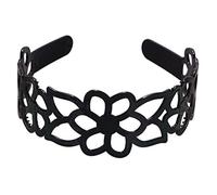 Donne Ragazze Di Plastica Nero Con Fascia Larga Cava Di Prugna Fiore Dei Capelli Di Fiori Maturo Non Scivoloso Dentista Copricapo Bandana