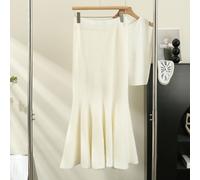 Donne Ragazze Solido Mohair Maglia Coda Gonna Casual Slim Increspatura Festa