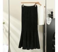 Donne Ragazze Solido Mohair Maglia Coda Gonna Casual Slim Increspatura Festa