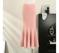 Donne Ragazze Solido Mohair Maglia Coda Gonna Casual Slim Increspatura Festa
