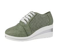 Donne romane di grandi dimensioni zeppe altezza aumento scarpe casual scarpe da ginnastica scarpe da donna alte, verde, 42 EU