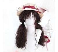 Donne Romantico Anello Ricci Capelli Lunghi Cosplay Parrucche Principessa Costume Quotidiano Partito Scuola Gioco Teatro Halloween Fantasia Abito Parrucca (Marrone cioccolato)