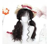 Donne Romantico Anello Ricci Capelli Lunghi Cosplay Parrucche Principessa Costume Quotidiano Partito Scuola Gioco Teatro Halloween Fantasia Abito Parrucca (Nero brunastro)