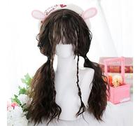 Donne Romantico Anello Ricci Capelli Lunghi Cosplay Parrucche Principessa Costume Quotidiano Partito Scuola Gioco Teatro Halloween Fantasia Abito Parrucca (Marrone al Cioccolato1)