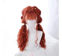 Donne Romantico Anello Ricci Capelli Lunghi Cosplay Parrucche Principessa Costume Quotidiano Partito Scuola Gioco Teatro Halloween Fantasia Abito Parrucca (Orange)
