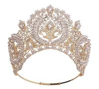 Donne Rotondo Alto Diadema Corona Nuziale Tiaras Copricapo Per Sposa Abito Da Sposa Gioielli Dei Capelli Accessori