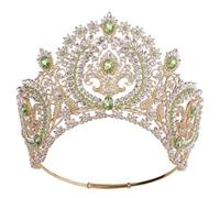 Donne Rotondo Alto Diadema Corona Nuziale Tiaras Copricapo Per Sposa Abito Da Sposa Gioielli Dei Capelli Accessori