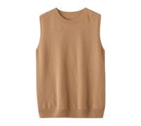 Donne Senza Maniche O-Collo Basic Pullover Maglione Autunno e Inverno Lana Casual Tinta unita Gilet Donna Maglia Top, Oro, XXL