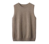 Donne Senza Maniche O-Collo Basic Pullover Maglione Autunno e Inverno Lana Casual Tinta unita Gilet Donna Maglia Top, Khaki9, M