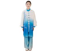 Donne Seta Raso Cinese Tai Chi Suit Femminile Kung Fu Wushu Arti Marziali Uniforme Wing Chun Pant Elegante Gradiente Taiji Vestiti
