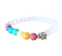 Donne Sette Perline Colorate di Yoga Braccialetti con ciondoli a Forma di Elefante Gioielli Regalo Elegante e Popolare Attractive And Fashion