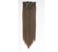 Donne Sintetiche Estensioni Dei Capelli Da 24 Pollici 16 Clip 7 Pz/Set Lunghi Lisci Capelli Finti Nero Marrone Fibra Resistente Al Calore Parrucchino 2-30 24inches