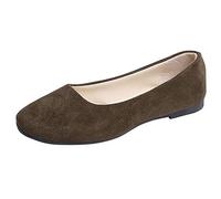 Donne solide di grandi dimensioni scivolano su piatto piatto comfort casuale scarpe singole scarpe donna giallo 42, verde militare, 38 EU