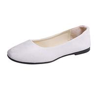 Donne solide di grandi dimensioni scivolano su piatto piatto comfort casuale scarpe singole scarpe donna giallo 42, bianco, 38 EU