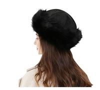 Donne Spessa Solido Moda Inverno Solido Cappello Paraorecchie Cappello di Lana Caldo Mongolo Baseball Caps Dove La Strada Finisce Cappello, Nero , Taglia unica