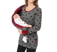 Donne Stampato Felpa Maglione Maternità Allattamento Al Seno Manica Lunga Top Vestiti Donne, Grigio scuro, M