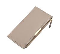 Donne Stile Cartella Del Saggio Modello Cartelle Semplice Lacca Normale Lungo Carte Borsa Versatile Piccoli Portafogli Uomini Leas, cachi, taglia unica