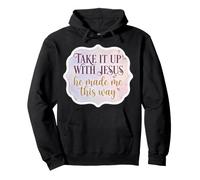 Donne Take It Up with Jesus He Made Me This Way Floral Girl Felpa con Cappuccio