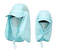 Donne & Uomini Outdoor Cappello Da Sole Pesca Escursionismo Cappelli con Copertura Del Collo 50+ Accessori Sportivi All'aperto Cappello Rude, Blu, Taglia unica