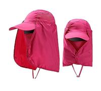 Donne & Uomini Outdoor Cappello Da Sole Pesca Escursionismo Cappelli con Copertura Del Collo 50+ Accessori Sportivi All'aperto Cappello Rude, Rosa acceso, Taglia unica
