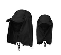 Donne & Uomini Outdoor Cappello Da Sole Pesca Escursionismo Cappelli con Copertura Del Collo 50+ Accessori Sportivi All'aperto Cappello Rude, Nero , Taglia unica