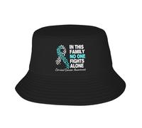 Donne Uomo Cappello da Sole Sensibilizzazione sul Cancro Cervicale: Nessuno Combatte da Solo. Cappello da Pescatore Traspirante Secchio Cappelli Pieghevole Cappelli di Benna per Spiaggia Estate