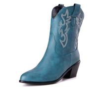 Donne Western Stivali da cowboy with Embroidered Moda Retrò Classico Basic Mid Calf Wide Calf Stivali Cowgirl per donne Ragazze Le signore Orchid Numero 38