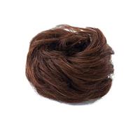 Donne Yoga Bambini Balletto Capelli Updo Donut Chignon 100% Capelli Umani Scrunchies Disordinato Chignon Extension Capelli Da Matrimonio Pezzi Grande Riccio Marrone Scuro
