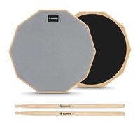 Donner 12 Pollici Drum Practice Pad Silenzioso Drum Pad Set Grigio 2 Lati Con Bacchette