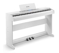 Donner 88 tasti pesati per pianoforte per principianti, pianoforte digitale domestico con display LCD, connessione wireless, 600+ toni/ritmi, tastiera per pianoforte a grandezza naturale,DDP-95 bianco