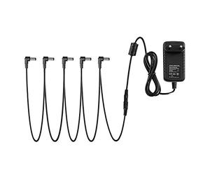 Donner Adattatore 9V DC 1A Alimentatore per i Pedali Cavo a 5 vie