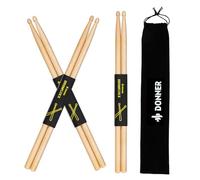 Donner Bacchette da batteria 5A Classic legno d'acero 3 paia con borsa per il trasporto