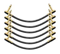 Donner Cavi Patch per Effetti per Chitarra Jack Dia 6.35mm, Professionali Cavetto per Strumenti Musicali TS Mono per Chitarra/Basso Pedaliera Effetti, Lunghezza 15cm, 6 unità
