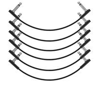 Donner Cavo Patch Piatto per Chitarra 30CM Nero, Confezione da 6