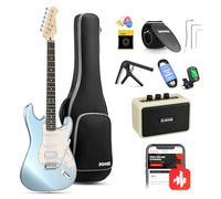 Donner Chitarra Elettrica, DST-152R Kit Chitarra Elettrica HSS Pickup Coil Split, Chitarre Elettriche per Adulti con Amplificatore, Borsa, Accessori