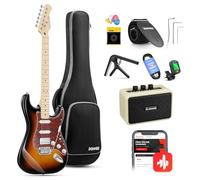 Donner Chitarra Elettrica, DST-152S 39" Kit Chitarra Elettrica HSS Pickup Coil Split, Chitarre Elettriche per Adulti con Amplificatore, Borsa, Accessori, Sunburst