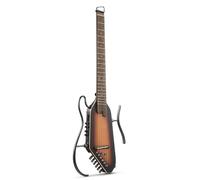 Donner Chitarra Elettroacustica HUSH I PRO Travel con Molteplici Modalità di Effetti, Kit Intelligente con Cuffie, Borsa da Trasporto, Tracolla, Cavo di Ricarica, Sunburst.