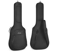 Donner Custodia Chitarra Acustica da 40 41 pollici, Imbottita da 12mm Impermeabile, Borsa morbida per Chitarra Acustica Solida con Cinghie Regolabili, Tessuto Resistente all'acqua Due Tasche