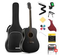 Donner DAG-1B Chitarra Acustica 41'' Dreadnought Nera Set Completo