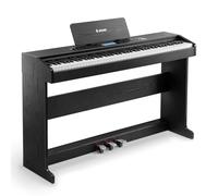 Donner DDP-95 Pianoforte Digitale 88 Tasti Pesati per Principianti, Connessione Wireless, Registrazione, 11 * 5 cm LCD, 600 Toni/Ritmi, 3 Modalità di Insegnamento del Pianoforte, Nero