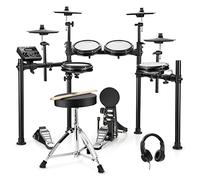 Donner DED-200X Batteria Elettronica Con Pelli Mesh Drum Pad, Rack in Alluminio Con Pad Batteria Mesh Silenziosi, 31 kit e Oltre 450 Suoni, USB MIDI, Lezioni Di Melodia (5 pad, 4 piatti)