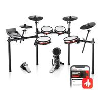 Donner DED-300X Batteria elettronica, batteria elettrica con pad a rete silenziosa da 10", piatti crash da 12", 100 kit, oltre 900 suoni e 50 brani demo, bastoncini, USB MIDI, app DONNER PLAY (5 pad