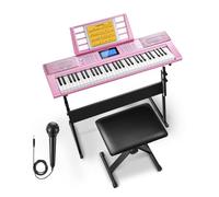 Donner DEK-610S 61 Key Electronic Piano Pink Set (including piano stand, stool, microphone) EU