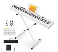 Donner DEP-1 - Tastiera con 88 tasti, tastiera digitale per principianti, tasti dinamici, pianoforte elettronico portatile con supporto, pedale di sostegno, borsa per il trasporto e adesivo per